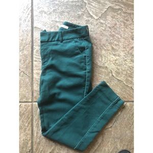 Green cigarette pants